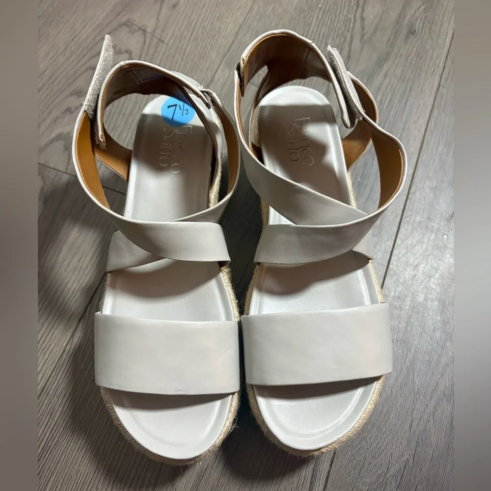 Franco Sarto Grey Strappy Platform Espadrilles‎ Sandals Classic
